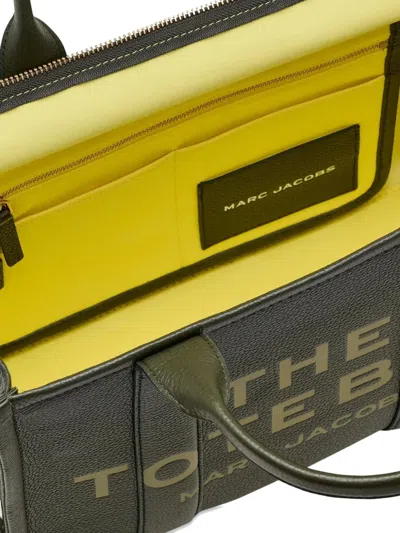 Marc Jacobs Structured Tote Bag With Dual Handles And Contrasting Interior In Green