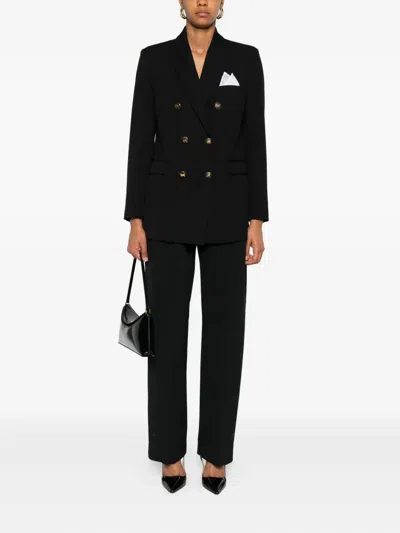 Elisabetta Franchi Cotton Gabardine Blazer With Breast Pocket In Black