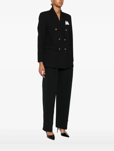 Elisabetta Franchi Cotton Gabardine Blazer With Breast Pocket In Black