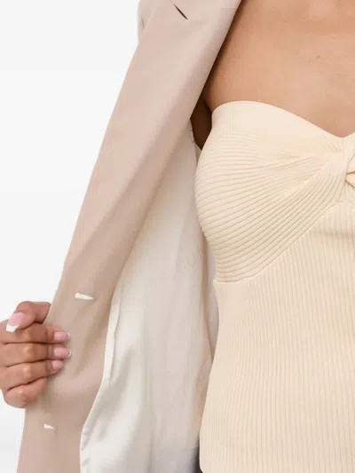 Notes Du Nord Single-breasted Button Blazer In Neutral