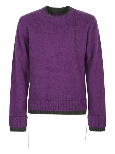 Sacai Wool Knit Pullover In Purple