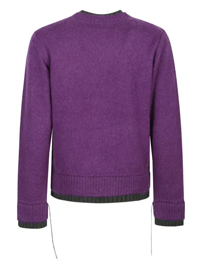 Sacai Wool Knit Pullover In Purple