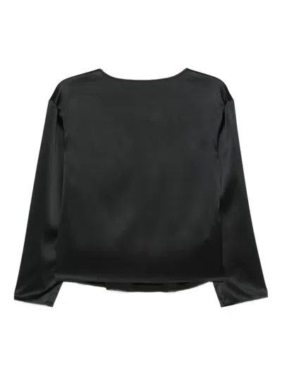 Emporio Armani Silk Top In Black