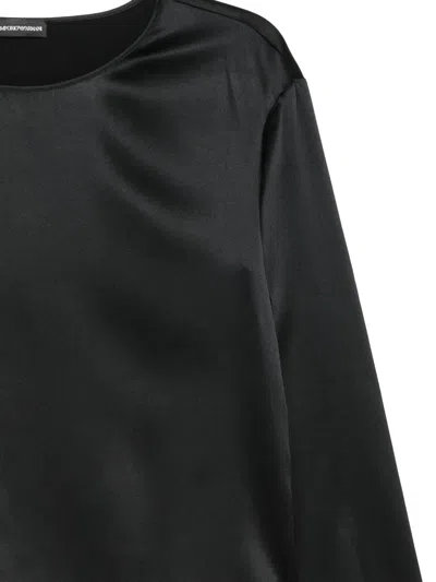 Emporio Armani Silk Top In Black