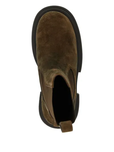 Rick Owens Platform Boots With Elastic Strap In Brown