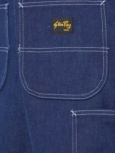 Stan Ray Logo-patch Denim Shorts In Blue