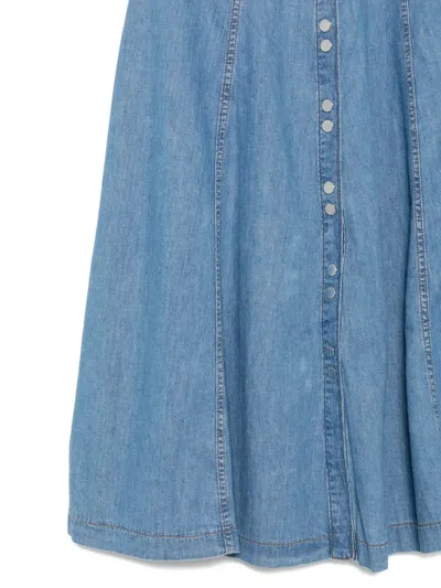 Ba&sh Laddie Button-front Denim Midi Skirt In Blue