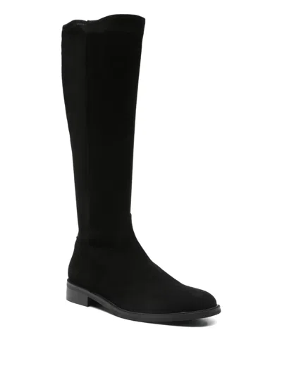 Julie Dee Calf-suede Knee-high Boots In Black