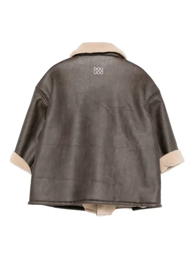 Douuod Asymmetrical Zip-front Jacket In Brown