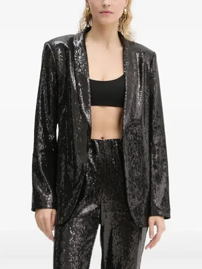 Bruuns Bazaar Daphnebbidaia Sequin-embellished Blazer In Gray