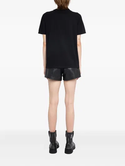 Zadig & Voltaire Womens Black Edwin Rhinestone-embellished Short-sleeve Cotton T-shirt In Black