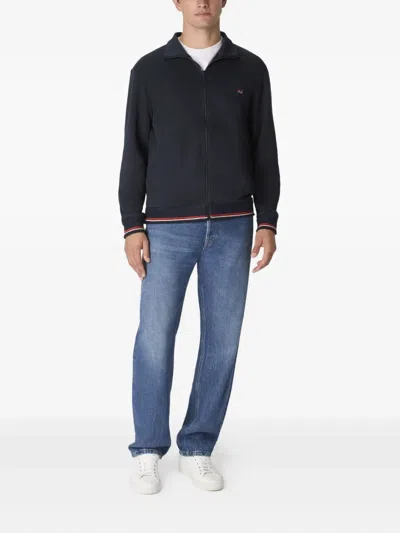 Missoni Zip-up High-neck Sweatshirt With Knit Embroidery And Logo In Burgundy