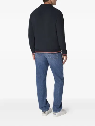 Missoni Zip-up High-neck Sweatshirt With Knit Embroidery And Logo In Burgundy