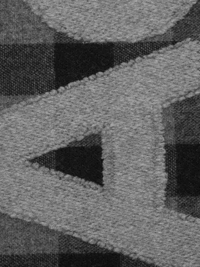 Acne Studios Small Check Wool Scarf In Black