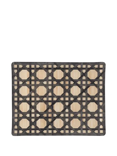 Hestialiving Epoch Geometric-pattern Serving Tray (46 Cm) In Brown