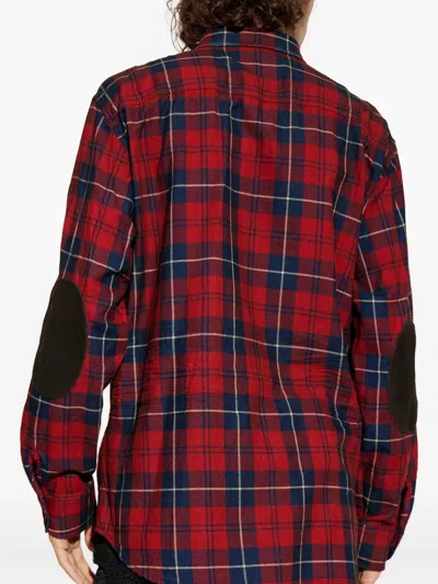 Dsquared2 Vintage Button-down Shirt Elbow Patches In Red