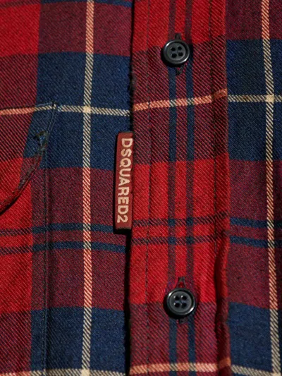 Dsquared2 Vintage Button-down Shirt Elbow Patches In Red