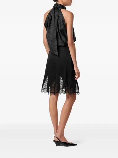 蕾丝边饰中长半身裙