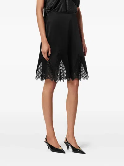 蕾丝边饰中长半身裙