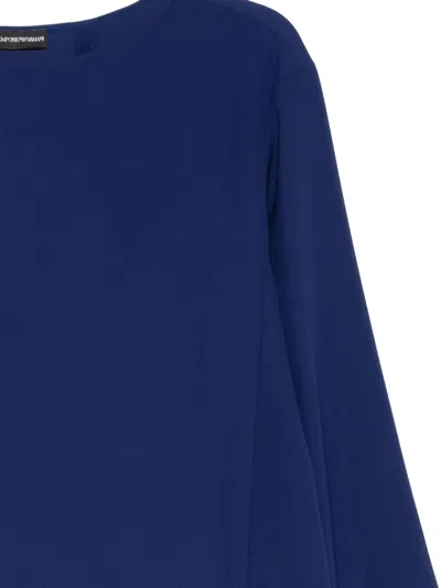 Emporio Armani Boat-neck Top In Blue