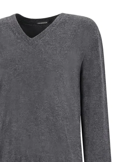 Canessa V-neck Jumper In Gray