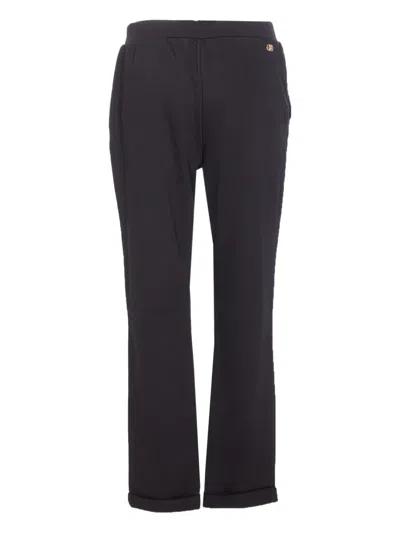 Liu •jo Elasticated-waist Drawstring Track Pants In Black