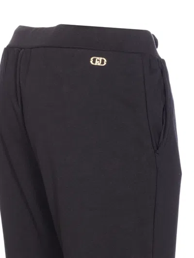 Liu •jo Elasticated-waist Drawstring Track Pants In Black