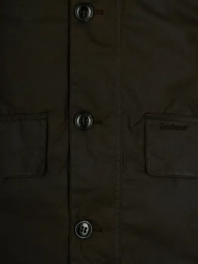 Barbour Cotton Buttoned Coat In Brown