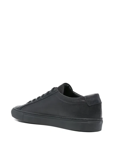 Common Projects Achilles Low-top Sneakers In Black Calf Leather In Animal Print