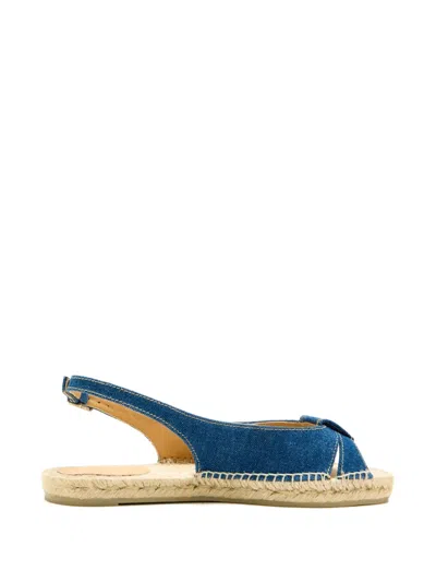Castaã±er Slingback Denim Flat Espadrilles In Blue