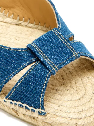 Castaã±er Slingback Denim Flat Espadrilles In Blue