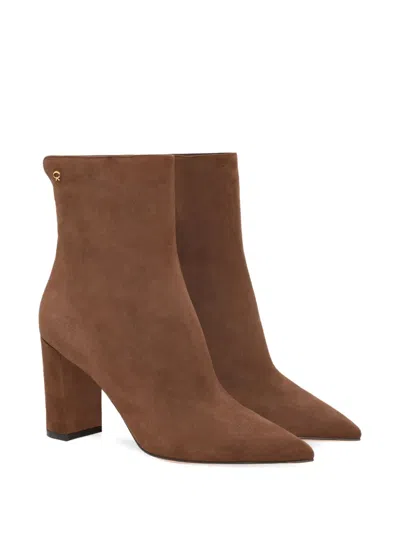 Gianvito Rossi 85mm Lyell Pointed-toe Ankle Boots In Brown