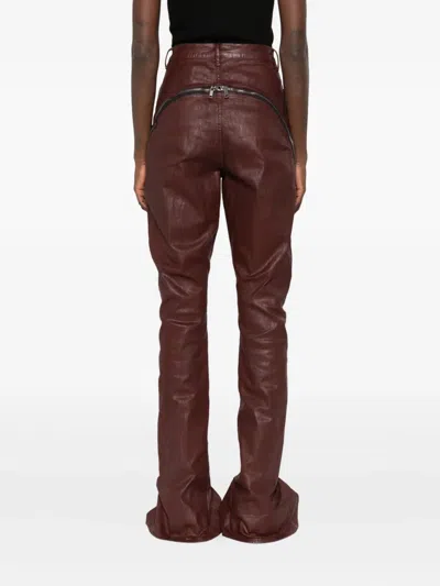 Rick Owens Drkshdw Flared Design Bootcut Denim Trousers In Brown