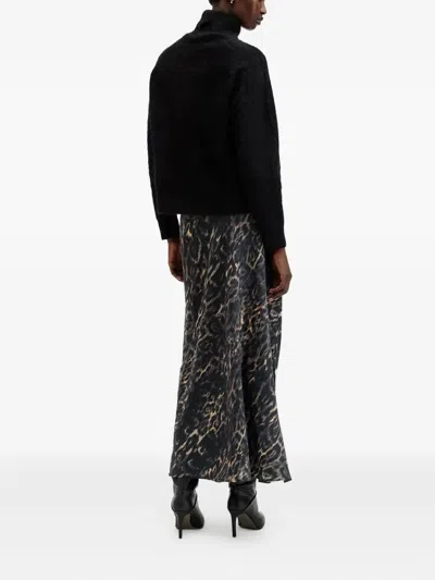 Allsaints Bryony Leopard-print Split Maxi Skirt In Animal Print