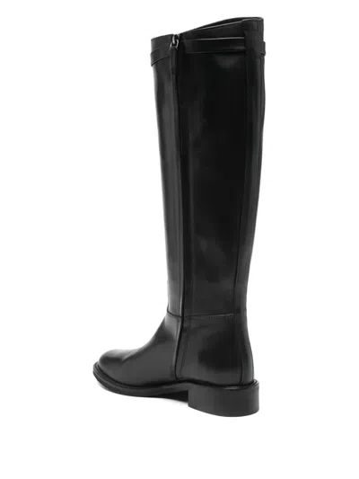 Julie Dee 30mm Buckle-fastening Leather Boots In Black