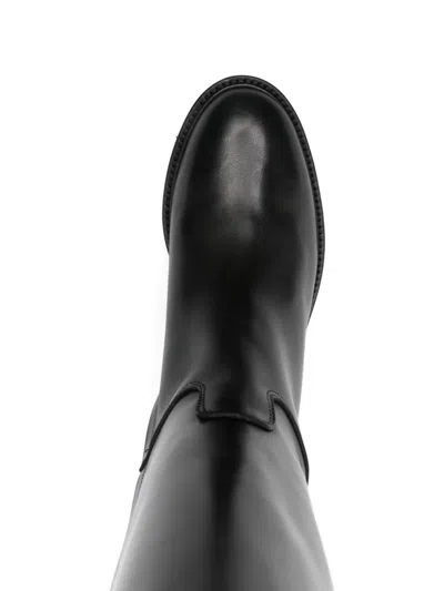 Julie Dee 30mm Buckle-fastening Leather Boots In Black