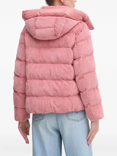 Geox Corduroy Quilted Jacket In Pink