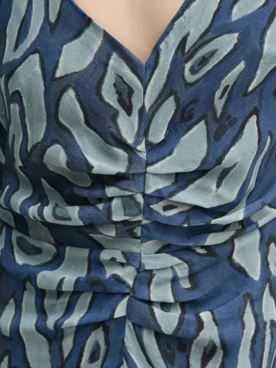 Hoss Intropia Abstract-print Midi Dress In Blue