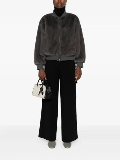 人造皮草飞行员夹克