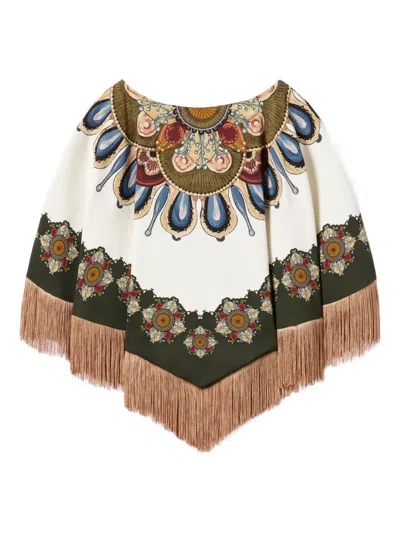 La Doublej Floral-print Fringed Tunic In Multi