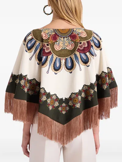 La Doublej Floral-print Fringed Tunic In Multi