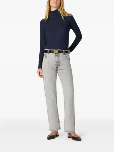 Missoni Chevron-pattern Turtleneck Sweater In Blue
