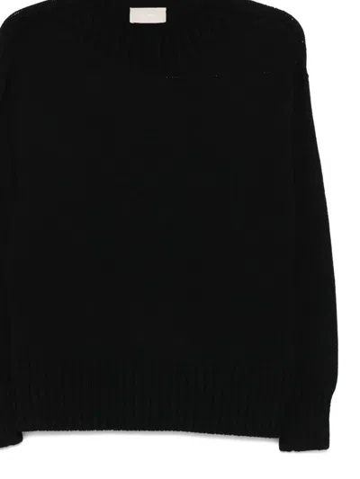 Drumohr Long Sleeve Crew-neck Sweater In Black