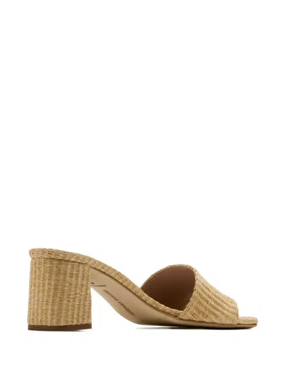 Andrea Gomez Claudia Raffia Mules In Brown
