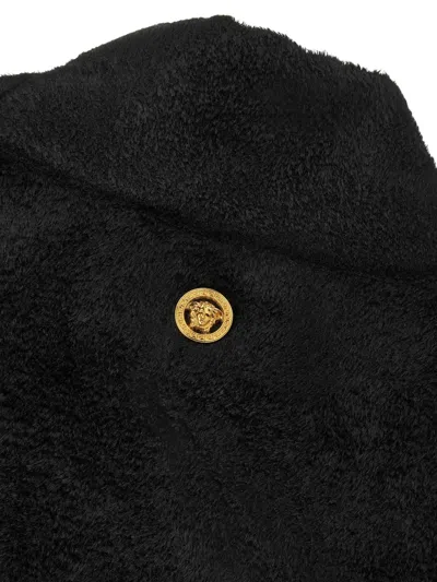 Versace High-neck Embellished Sweater In Black