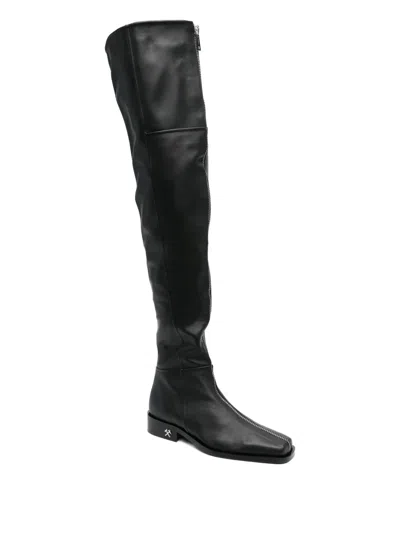 Gmbh Zip-front Overknee Boots In Black