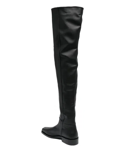 Gmbh Zip-front Overknee Boots In Black