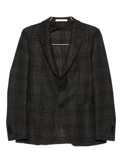 Tagliatore Checked Two-button Jacket In Gray