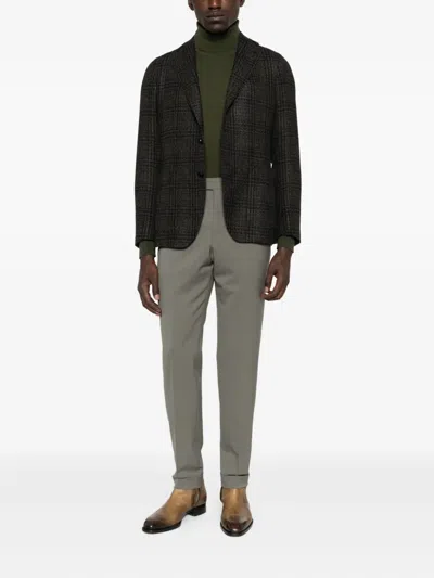 Tagliatore Checked Two-button Jacket In Gray