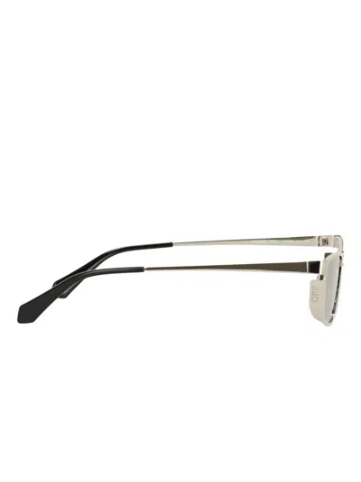 Off-white Eyewear Metallic-effect Rectangle-frame Sunglasses In Metallic